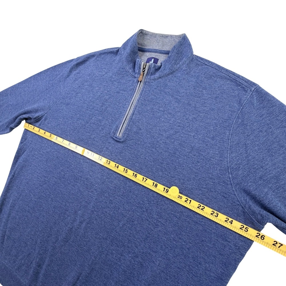 Johnnie-O 1/4 Zip Pullover Men XL Helios Blue Cotton Lyocell Heathered JMKO1460 - Picture 9 of 11